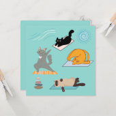 Grappige katten bij yoga kaart (Voorkant / Achterkant in situ)
