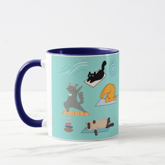 Grappige katten bij yoga mok (Links)