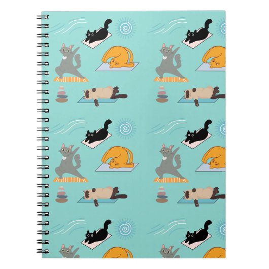 Grappige katten bij yoga notitieboek (Voorkant)
