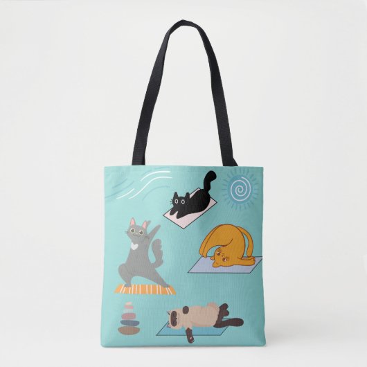 Grappige katten bij yoga tote bag (Voorkant)