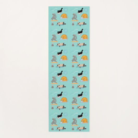 Grappige katten bij yoga yogamat (Voorkant)