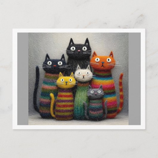 Grappige katten. Briefkaart (Voorkant)