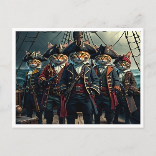 Grappige katten. Briefkaart (Voorkant)