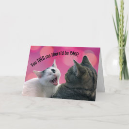 Grappige katten die je me vertelde dat er CAKE Ver Kaart
