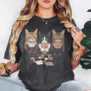 Grappige katten die poker spelen als kunst cadeau t-shirt