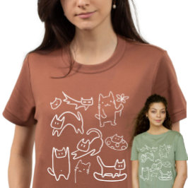 Grappige katten Doodles  T-shirt