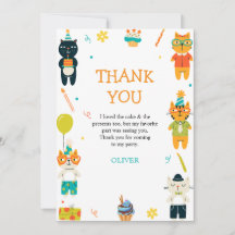 Grappige Katten Drie 3e Verjaardag Dankjewel kaart