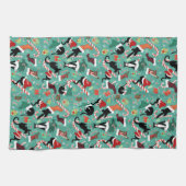 Grappige katten en kerstkousen theedoek (Horizontaal)