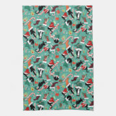 Grappige katten en kerstkousen theedoek (Verticaal)