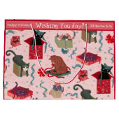 Grappige Katten en Kerstmisdozen Douane Groot Groot Cadeauzakje (Achterkant)