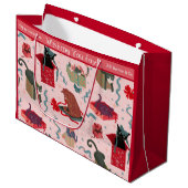Grappige Katten en Kerstmisdozen Douane Groot Groot Cadeauzakje (Voorkant Gekanteld)