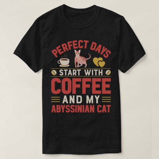 Grappige katten en koffie liefhebber t-shirt (Design voorkant)