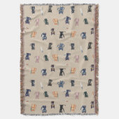 Grappige katten en messen gooien deken (Voorkant Verticaal)