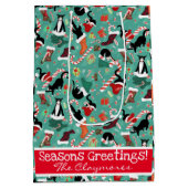 Grappige katten en sokken op maat gemaakte cadeaut medium cadeauzakje (Achterkant)