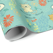 Grappige katten en vissen cadeaupapier (Rol Hoek)