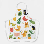 Grappige katten & fruit schort – Mooie & speelse k (Voorkant)