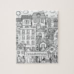 Grappige Katten Gedetailleerde Stad Zwart Wit Kleu Legpuzzel<br><div class="desc">Zwart-wit ontwerp voor het ontspannen van de kleur,  een knappe,  knappe stad met huizen en schattige katten,  vind en kleuren alle katten die zich in deze stad verbergen. Deze puzzel zou geweldig werken als cadeau voor een kattenliefhebber.</div>
