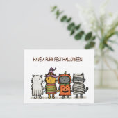 Grappige Katten Gelukkig Halloween Briefkaart (Staand voorkant)