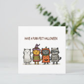 Grappige Katten Gelukkig Halloween Feestdagenkaart (Staand voorkant)