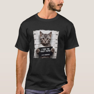 Grappige katten gevangenis line-up scheurde het to t-shirt