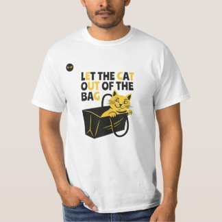 Grappige katten grap | Laat de kat uit de zak | Pu T-shirt