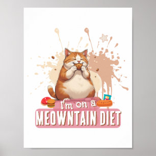 Grappige katten grap quote Schattige dikke katten  Poster