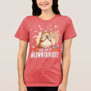 Grappige katten grap quote Schattige dikke kattenv Tri-Blend Shirt
