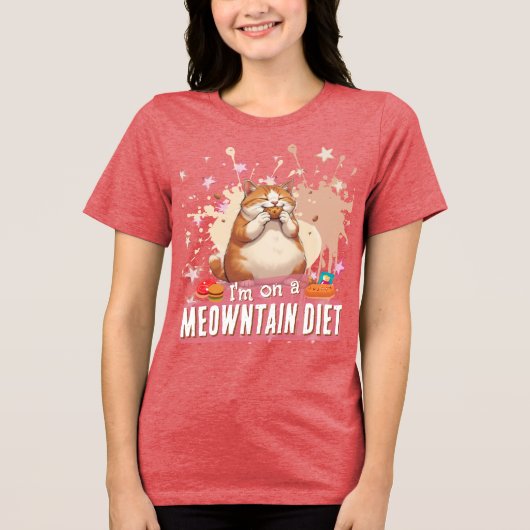 Grappige katten grap quote Schattige dikke kattenv Tri-Blend Shirt (Voorkant)