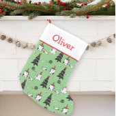 Grappige katten groen en wit kleine kerstsok