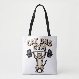 Grappige katten gym voor papa tote bag