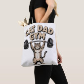 Grappige katten gym voor papa tote bag (Dichtbij)