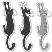 Grappige katten hangen aan | Black Cat, Tuxedo, Ta Sticker (Voorkant)