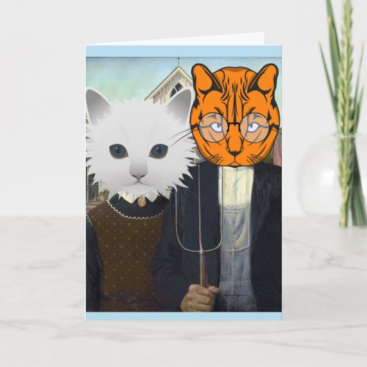 GRAPPIGE KATTEN HUWELIJKSVERJAARDAG KAARTEN (Voorkant)
