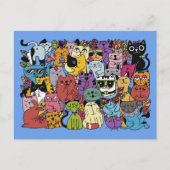 Grappige katten illustratie briefkaart (Voorkant)