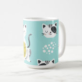 Grappige katten illustratie pastel tea mok (Voorkant rechts)