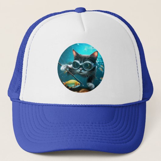 Grappige katten in het aquarium trucker pet (Voorkant)