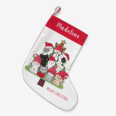 Grappige Katten in Kerstboom Meowy Kerstmis Kleine Kerstsok (Voorkant (Hangend))