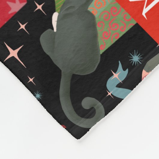 Grappige katten in kerstdozen gepersonaliseerd fleece deken (Hoek)