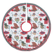 Grappige katten in kerstdozen gepersonaliseerd kerstboom rok (Voorkant)