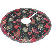 Grappige katten in kerstdozen gepersonaliseerd kerstboom rok (Gekanteld)