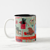 Grappige katten in kerstdozen gepersonaliseerde fo tweekleurige koffiemok (Links)