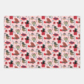 Grappige katten in kerstdozen inpakpapier vel (Voorkant)