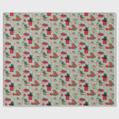 Grappige katten in kerstdozen Sage Cadeaupapier (Vlak)