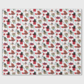 Grappige katten in kerstdozen wit rood groen cadeaupapier (Vlak)