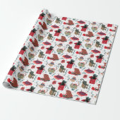 Grappige katten in kerstdozen wit rood groen cadeaupapier (Uitgerold)