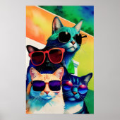 Grappige Katten in zonnebril Poster (Voorkant)