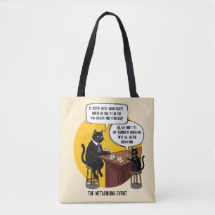 Grappige Katten Kantoor Humor Netwerkevenement Mem Tote Bag