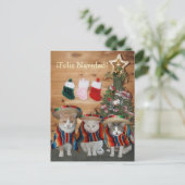 Grappige Katten/Katten Feliz Navidad Feestdagenkaart (Staand voorkant)