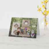 Grappige Katten/katten Gelukkige verjaardag van on Kaart (Gele Bloem)