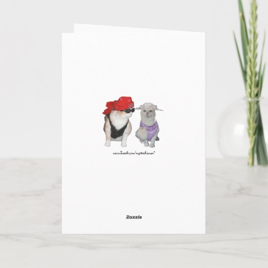 Grappige Katten/Katten Valentijn/Jubileum Feestdagen Kaart (Achterkant)